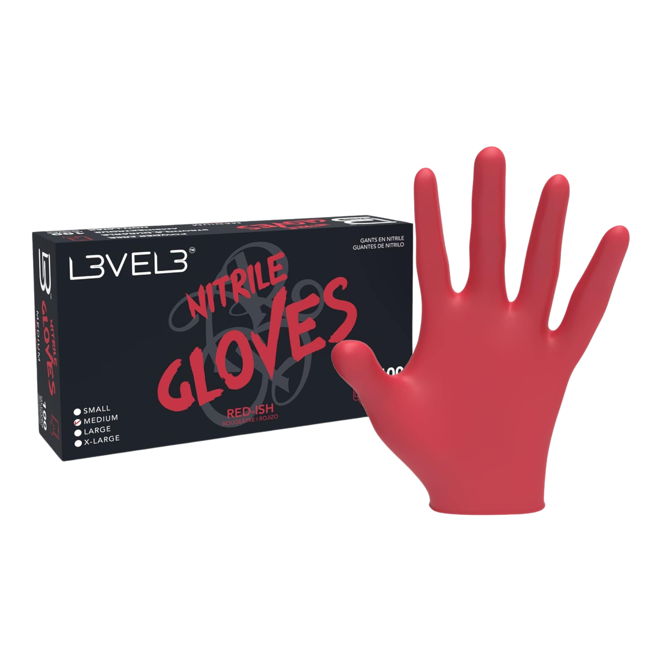 L3VEL 3 Nitrile Gloves - Red