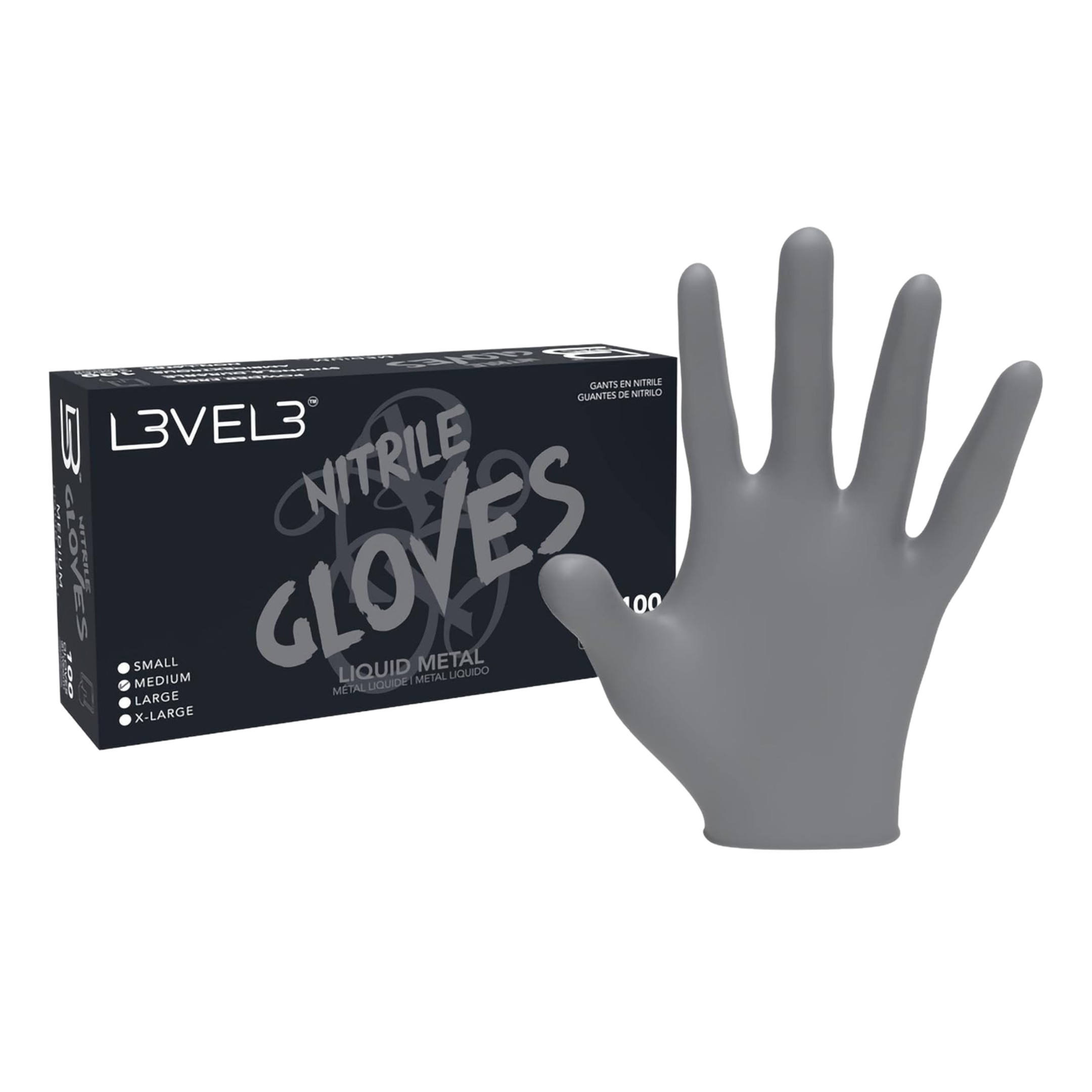 L3VEL 3 Nitrile Gloves - Liquid Metal